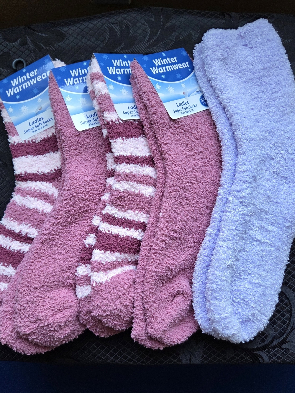 Winter Warmwear Ladies Super Soft Socks Pink & Purple